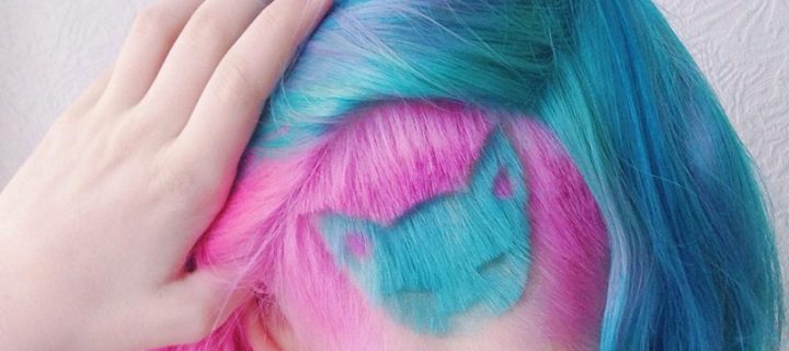 Une coiffure déjantée pour celles qui aiment les chats et les cheveux colorés