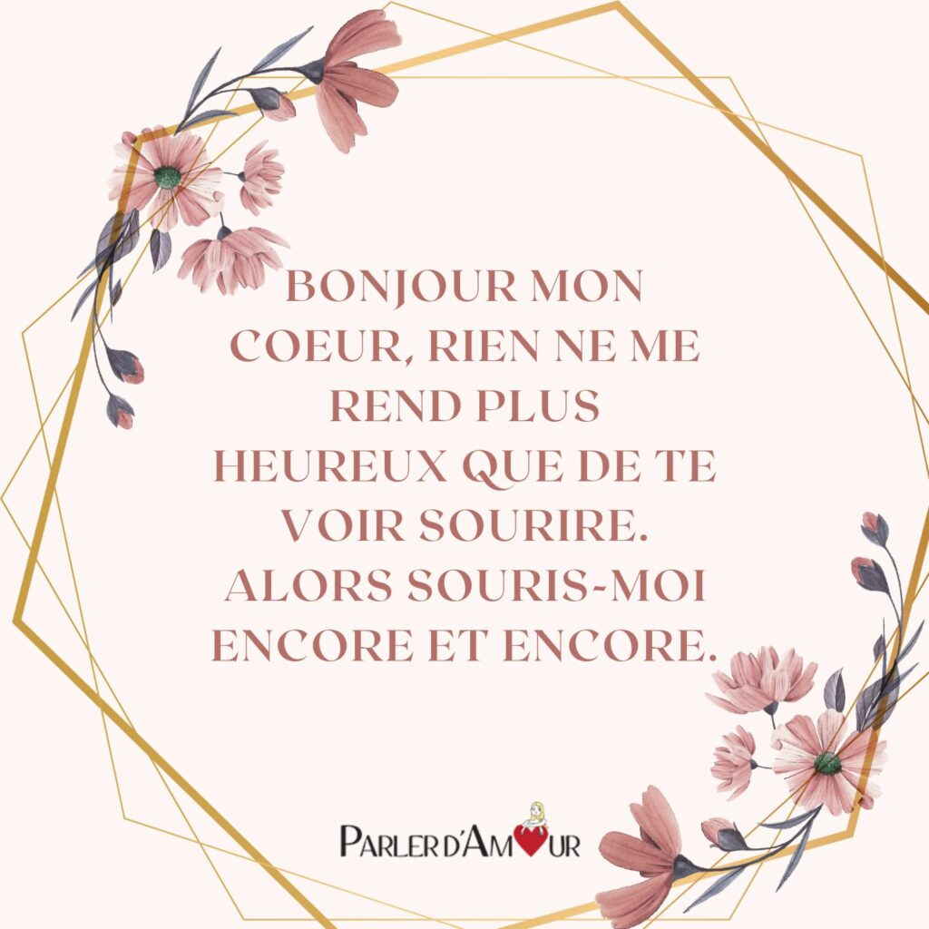 bonjour mon coeur