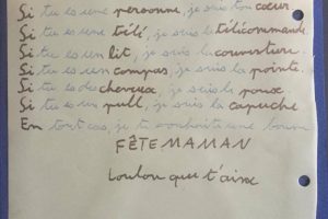 Lettre de Louis à sa maman pour la fête des mères (7 ans)