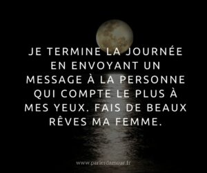 bonne nuit ma femme message