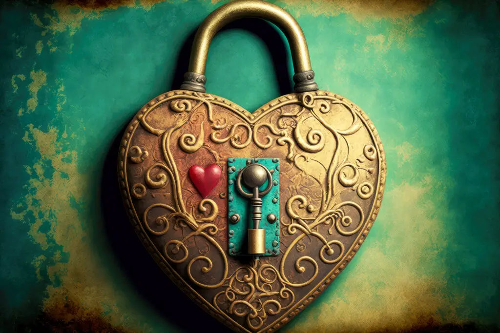cle et cadenas en forme de coeur