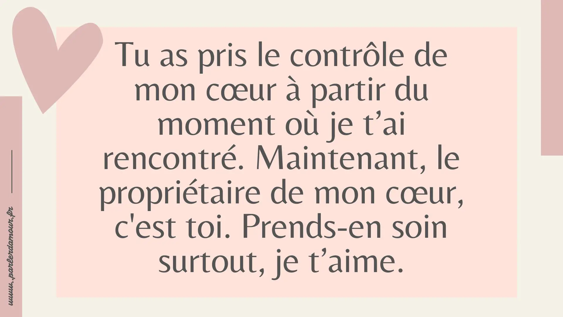 Message touchant pour lui