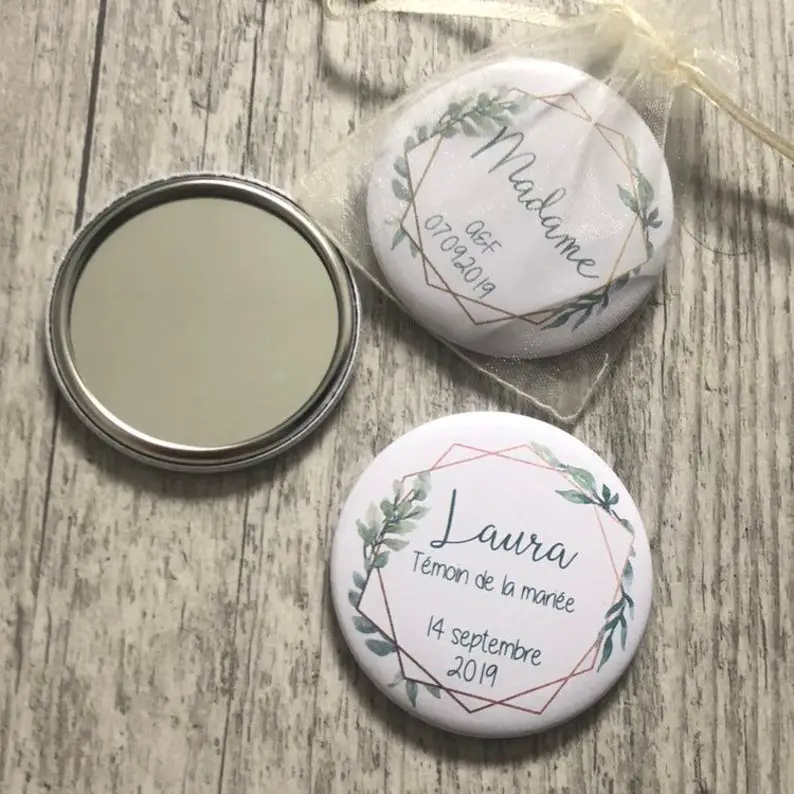 Cadeaux invités mariage : miroir de poche