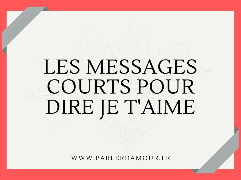 je t'aime sms
