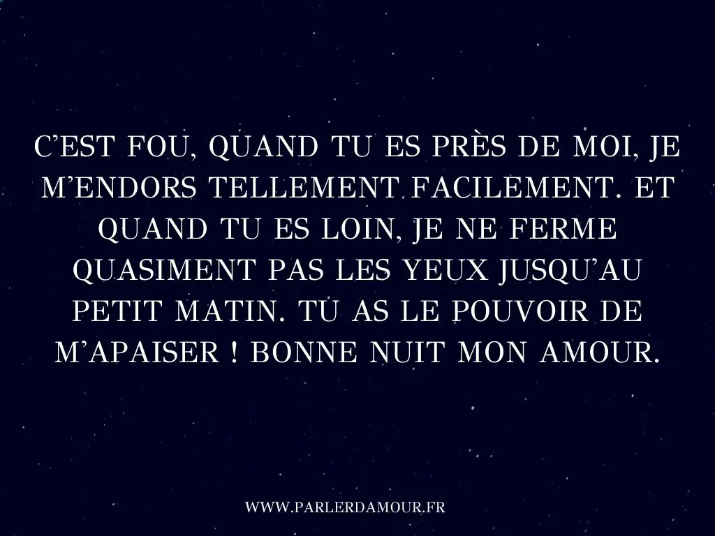 sms bonne nuit mon amour