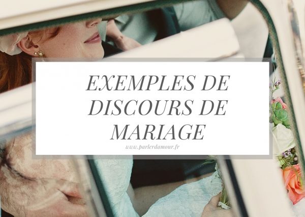 Exemples de discours de mariage gratuits - Parler d'Amour