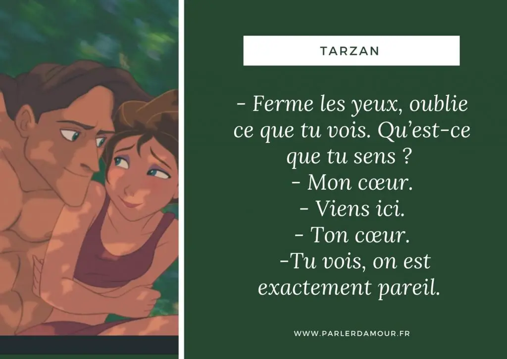 citations d'amour dans les Disney