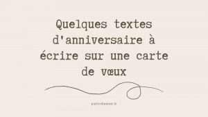 textes d'anniversaire