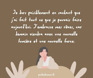 affirmation positive avant de dormir