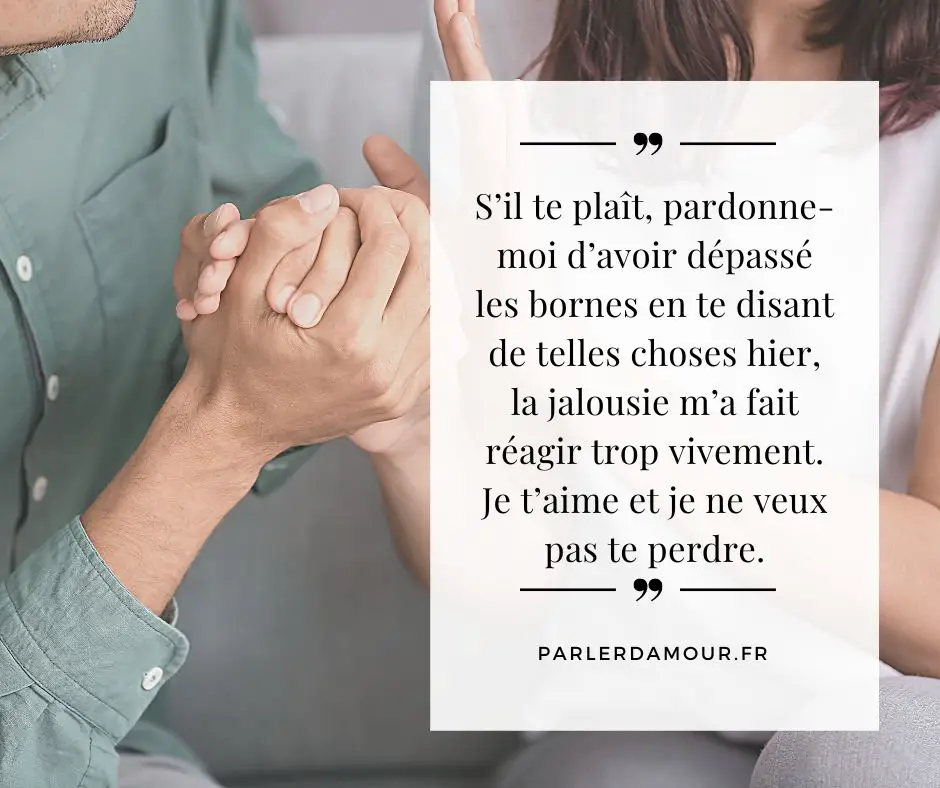 message d'excuse pour lui après une crise de jalousie