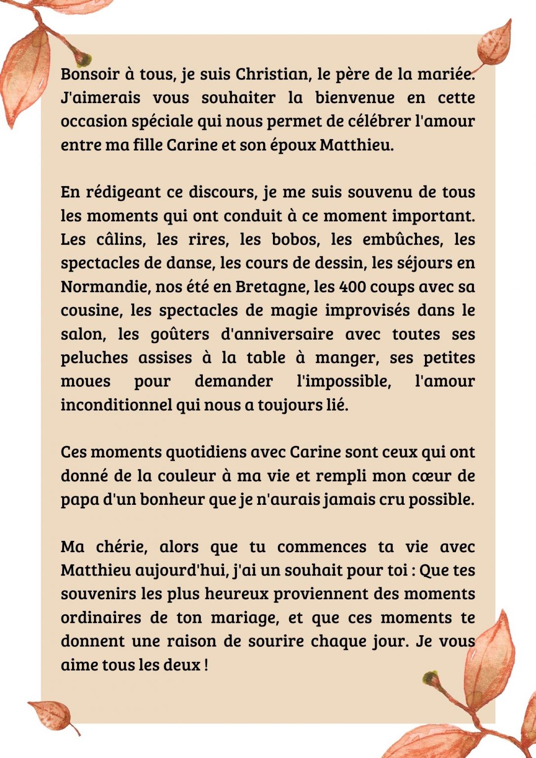Discours de mariage 9 exemples et conseils pour le réussir