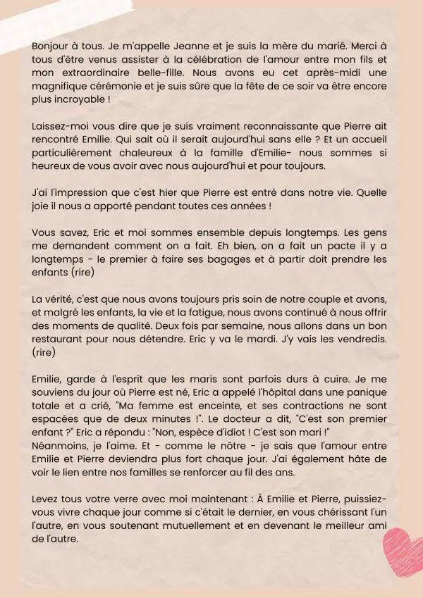 Discours de mariage 9 exemples et conseils pour le réussir