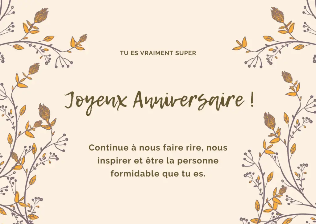 carte message d'anniversaire sympa