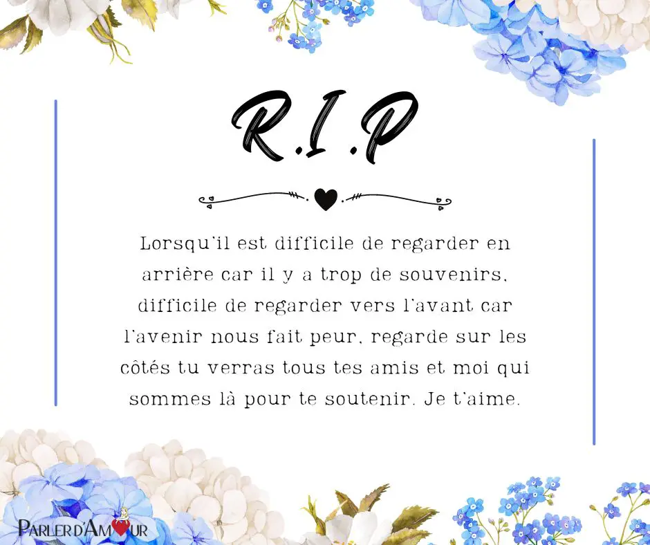 sms de condoléances pour son amour