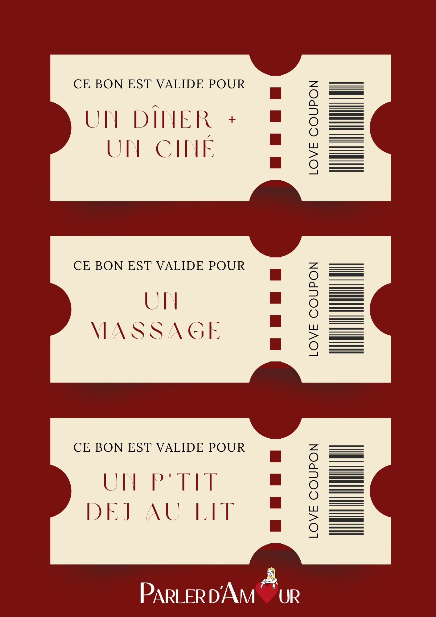 Bons pour amoureux : 50 idées de bons à imprimer - Parler d'Amour