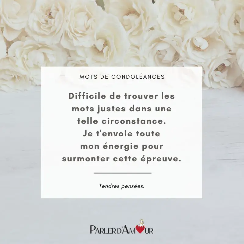 condoléance texte