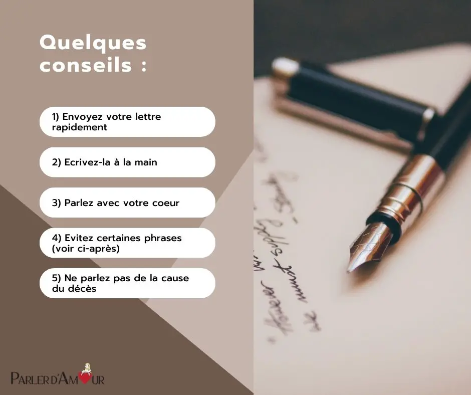 conseils pour lettre de condoléances