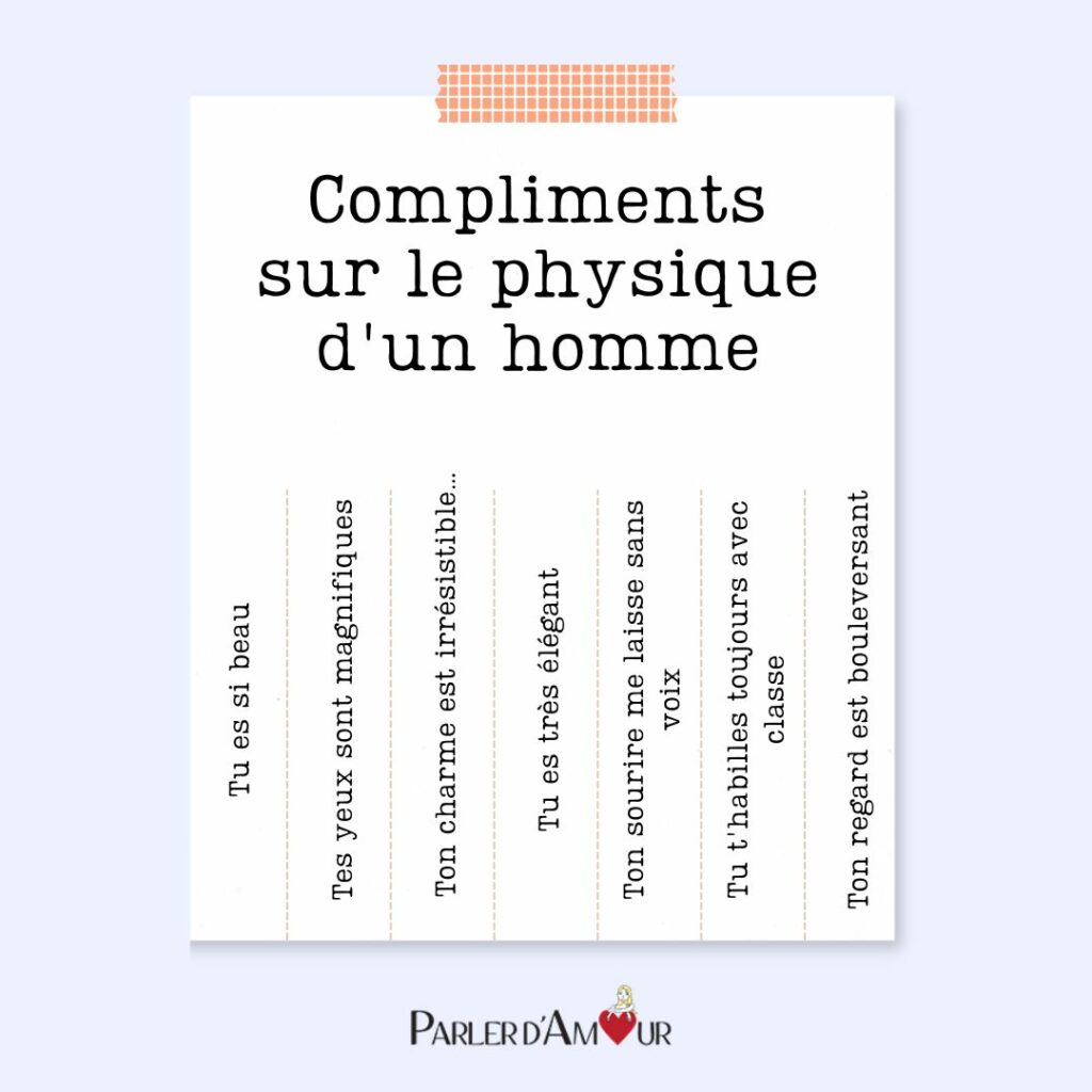 liste de compliments pour un homme sur son physique