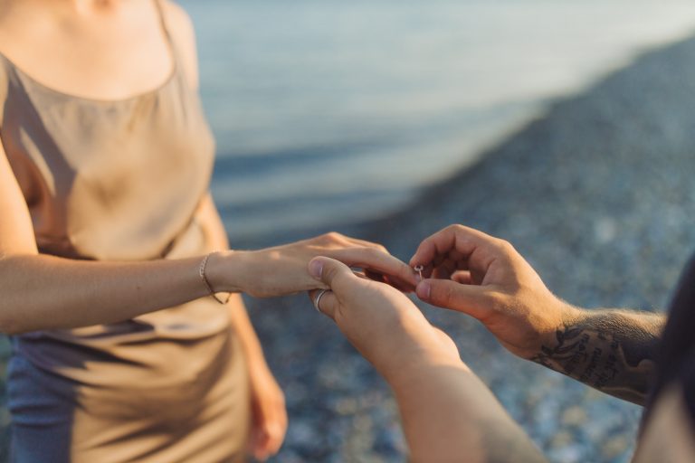 demande en mariage à la mer