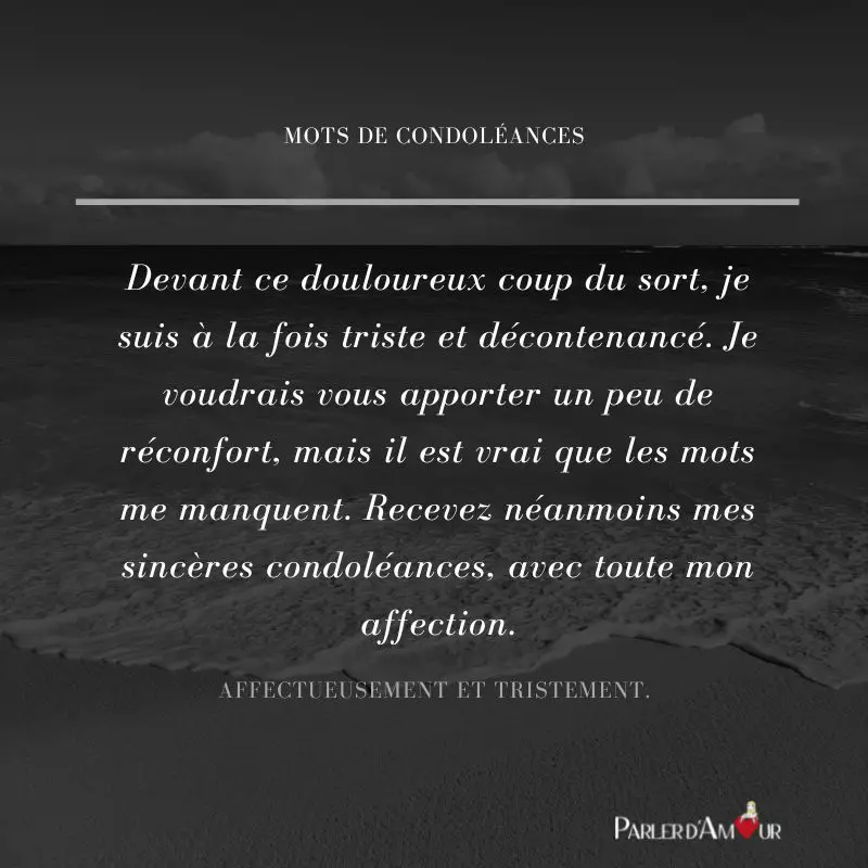 sincères condoléances