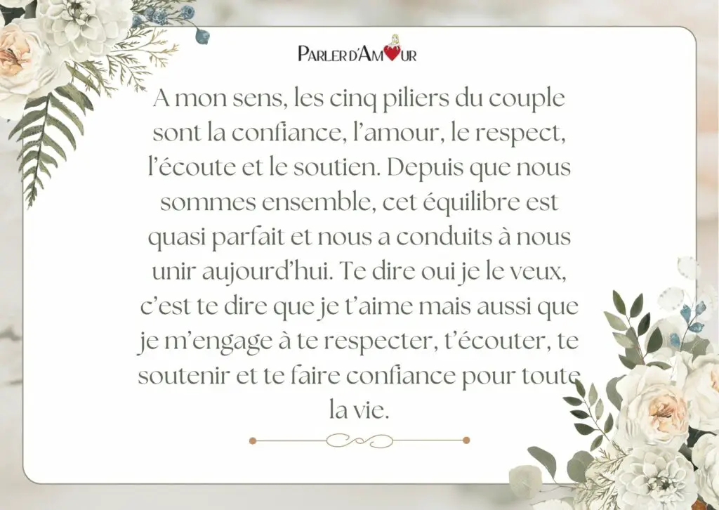 texte d'amour pour un mariage