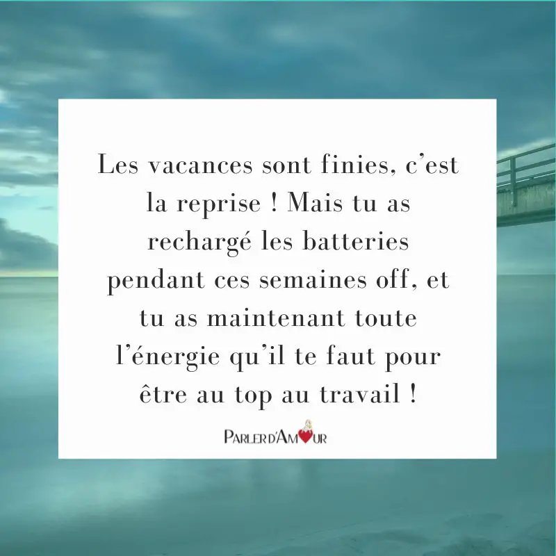 bonne reprise message